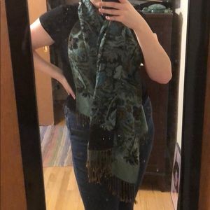 Paisley Floral Blue Scarf